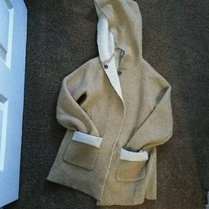 Zara Tan Wool Hooded Jacket! Like New!!